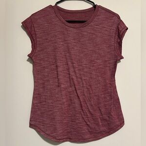 Lululemon Short Sleeve Yoga Top Maroon Heather Size 4